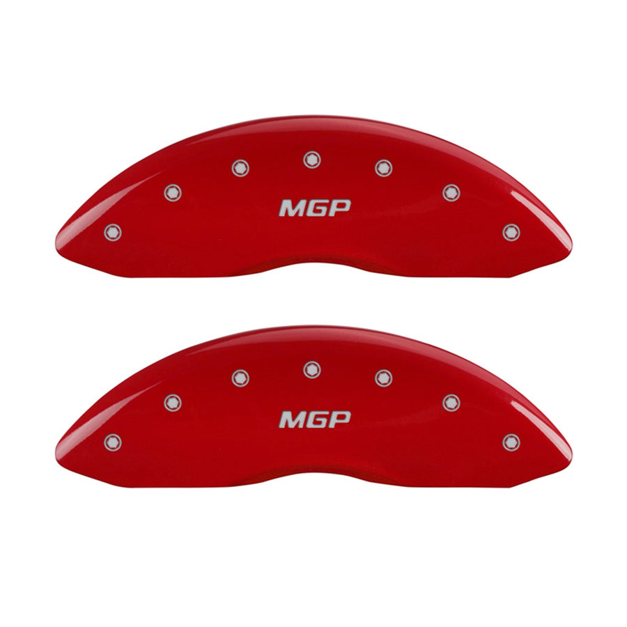Red Brake Covers MGP Caliper Covers Engraved with Silver 10008SMGPRD (Set of 4)