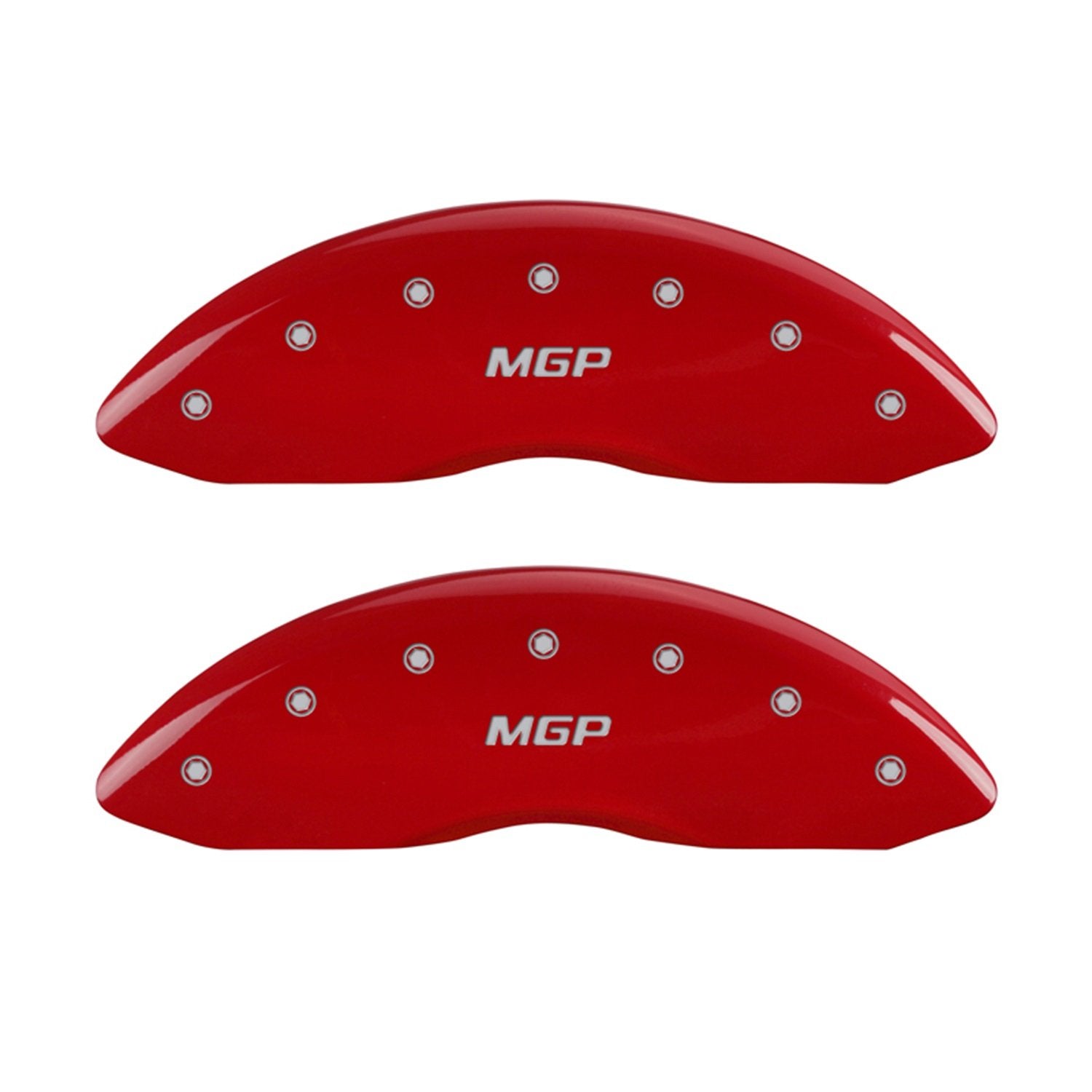 Red Brake Covers MGP Caliper Covers Engraved with Silver 10044SMGPRD (Set of 4)