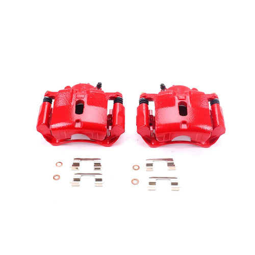 Power Stop S2670 Front Pair of High-Temp Red Powder Coated Calipers For Honda Pilot 2003-2008 [Model Specific]