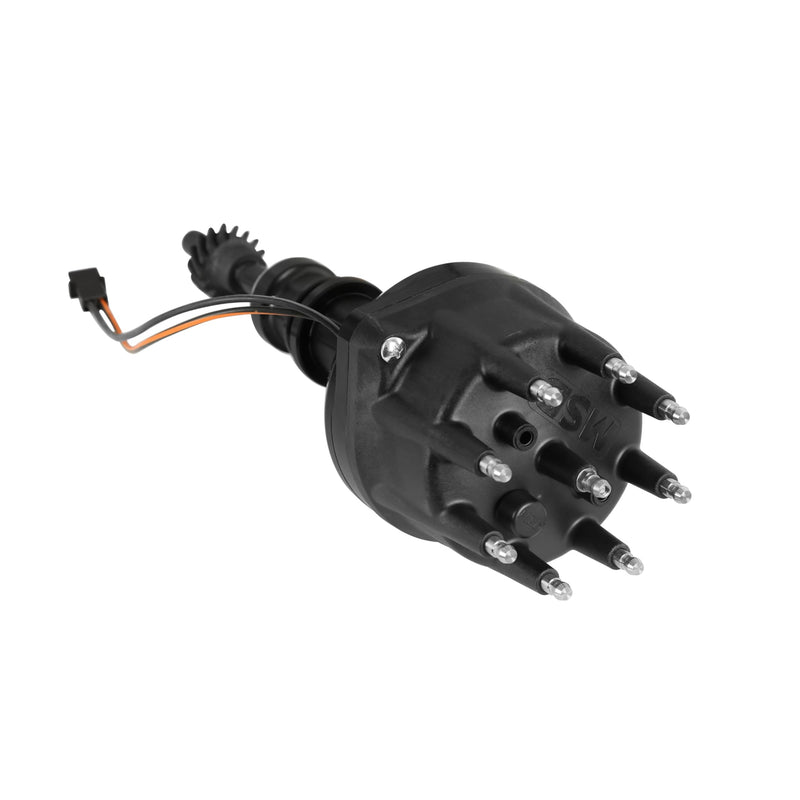 Small Diameter MSD Pro-Billet Distributor, Iron Gear, Black