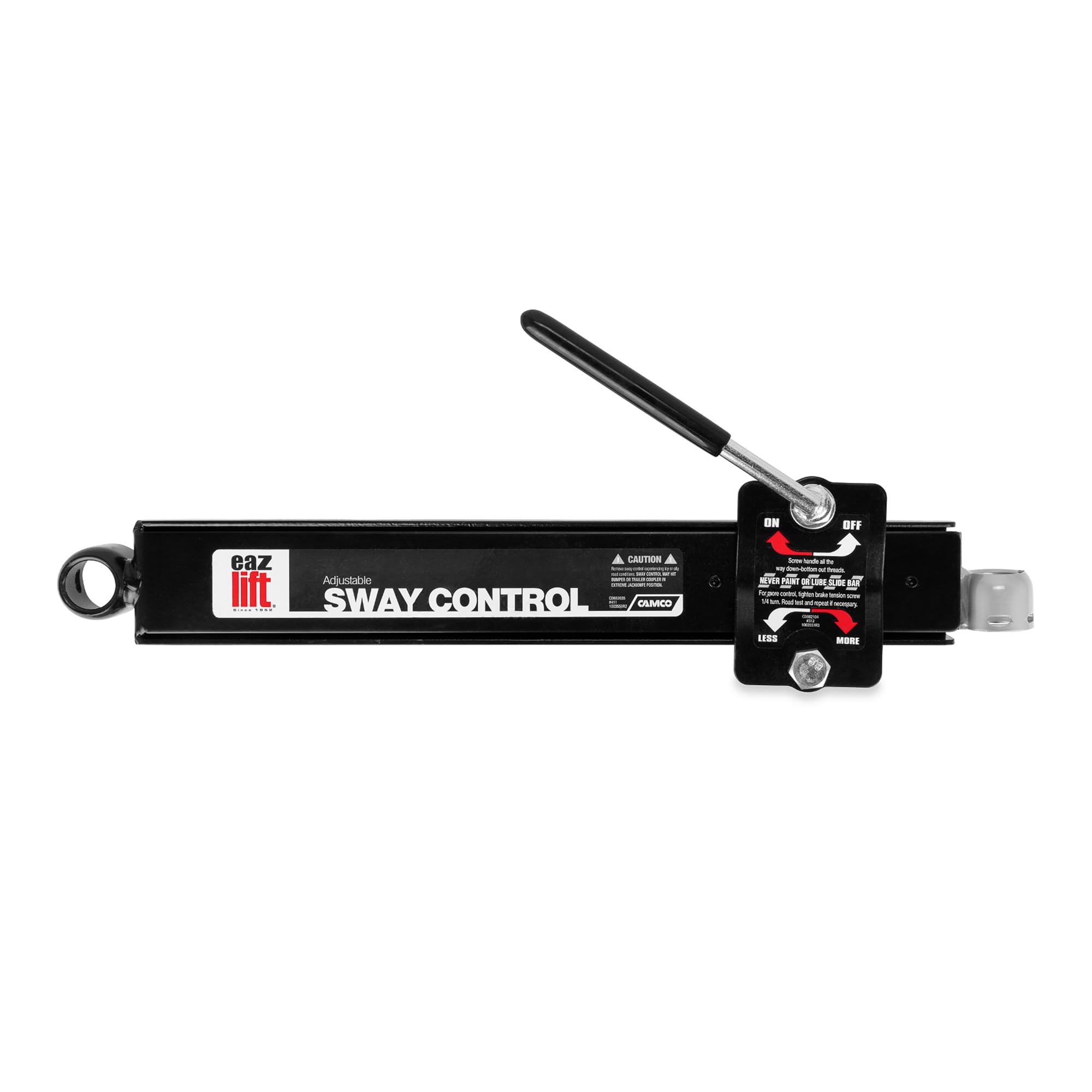Camco Eaz-Lift Adjustable Sway Control Camper/RV | Features On/Off Control & Double Friction Pads Provide Constant Sway Reduction | Attaches & Detaches Quickly for RV Storage and Organization (48380)