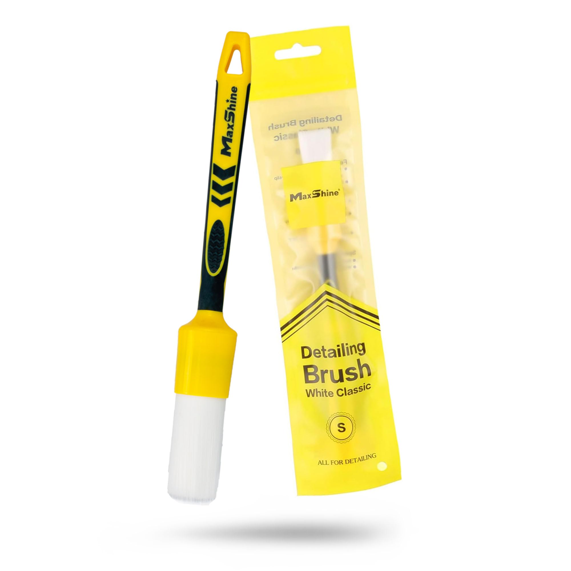 Maxshine Universal Medium #12 White Classic Detailing Brush – Soft, Durable Synthetic Bristles – High-Density Brush for Interior & Exterior Cleaning – Premium Car Detailing Tool