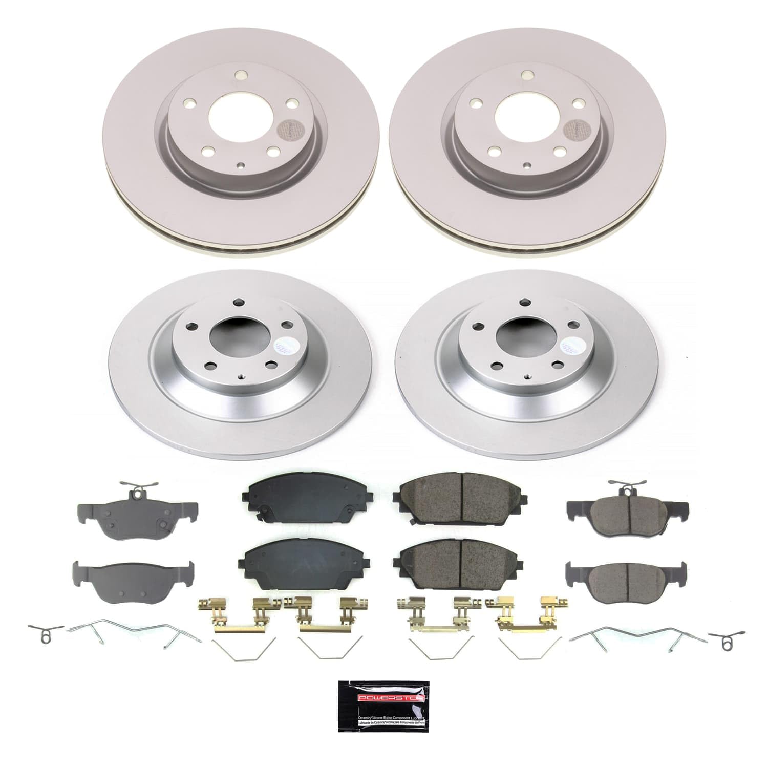 Power Stop CRK9137 Brake Kit Front and Rear Geomet Coated Brake Rotors and Pads For Mazda CX - 30 2020-2022 [Application Specific]