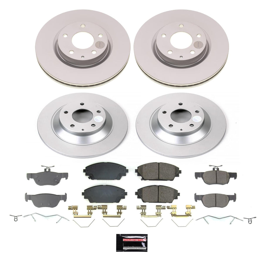 Power Stop CRK9137 Brake Kit Front and Rear Geomet Coated Brake Rotors and Pads For Mazda CX - 30 2020-2022 [Application Specific]