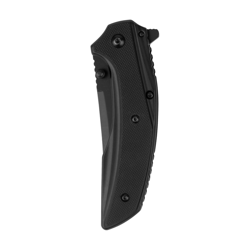 Outright Kershaw Pocket Knife, Black, 3 Inch Stainless Steel Trailing Point Plain Edge Blade, EDC with Assisted Opening, Deep-Carry Pocketclip, Everyday Carry Pocket Knife for Men and Women
