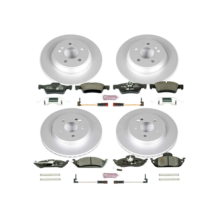 Power Stop ESK2833 Euro-Stop Front & Rear Brake Kit and 1 Front & 1 Rear Sensor Wires For Mercedes-Benz ML320, Mercedes-Benz ML350, Mercedes-Benz ML430 [Model Specific]