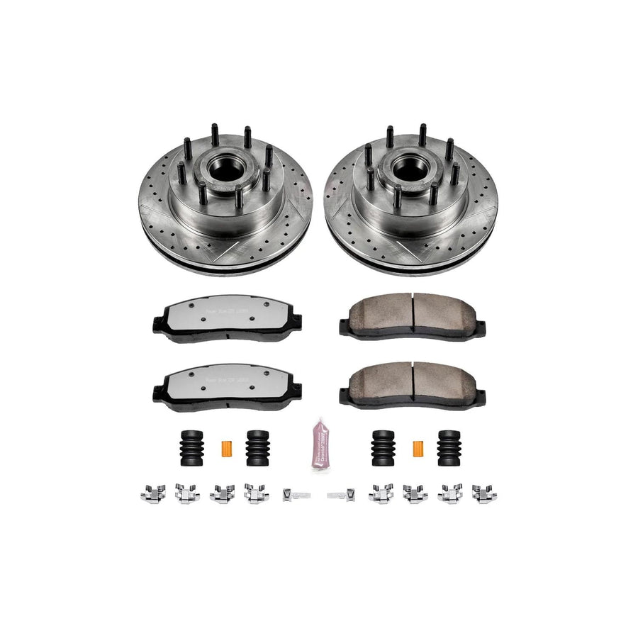 Power Stop Front K5585-36 Z36 Truck & Tow Brake Kit, Carbon Fiber Ceramic Brake Pads and Drilled/Slotted Brake Rotors For Ford F-250 Super Duty, Ford F-350 Super Duty [Model Specific]