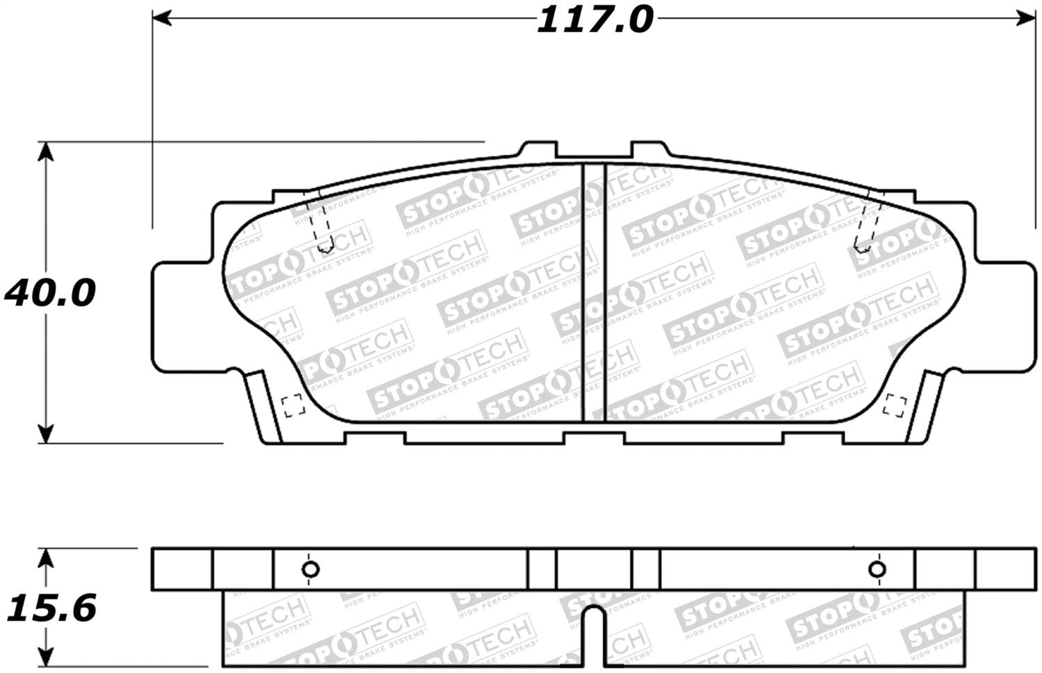 Rear StopTech 308.04880 Brake Pads with Shims and Hardware Street