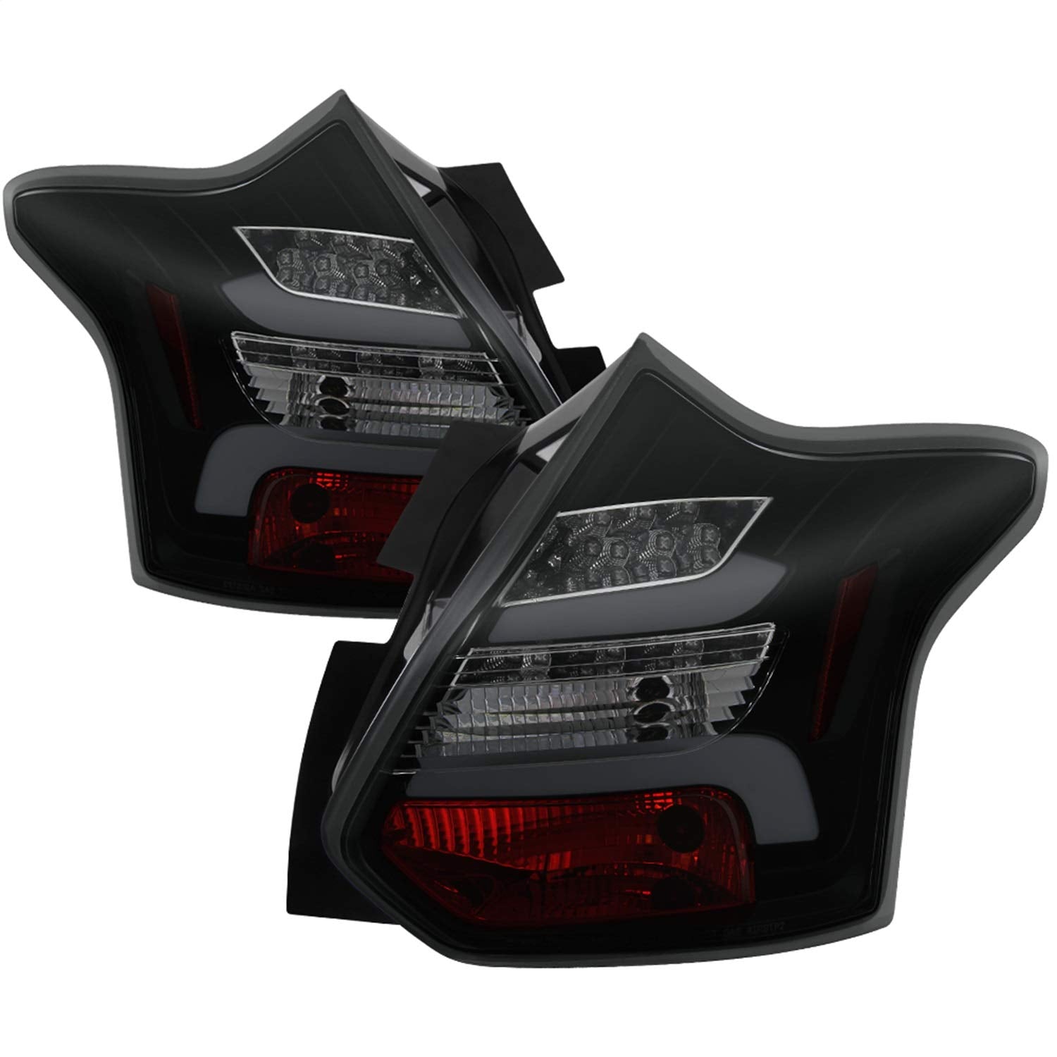 Ford Focus 12-14 Spyder 5085146 5Dr Only (Do not Fit 4Dr Sedan) LED Tail Lights - Black Smoke