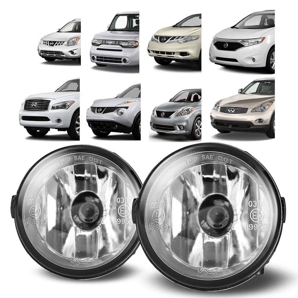 Fog Lights Assembly Winjet For 2011-2015 Nissan Rogue Select / 2008-2015 Infiniti EX35/EX37/QX50/G25/G37/Q60 Sedan Coupe/M37/M56/Q70 /2009-2015 Nissan Cube/Juke/Murano/Quest/Versa/Note (E11)
