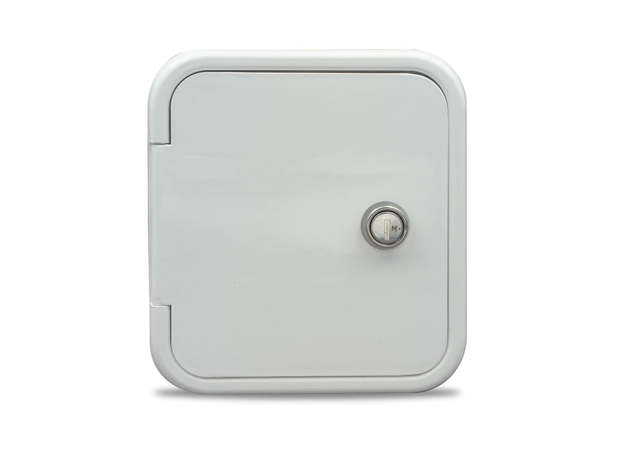 Gravity Water Fill Hatch B&B Molders, 94251 with Key Lock – Polar White, UV-Stable Acrylonitrile Construction, OEM Replacement – Made in USA