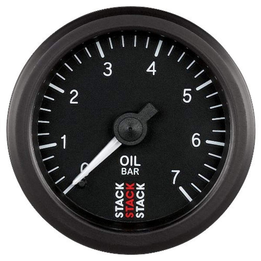 52mm Black Stack ST3101 M10 Male 0-7 Bar Mechanical Oil Pressure Gauge