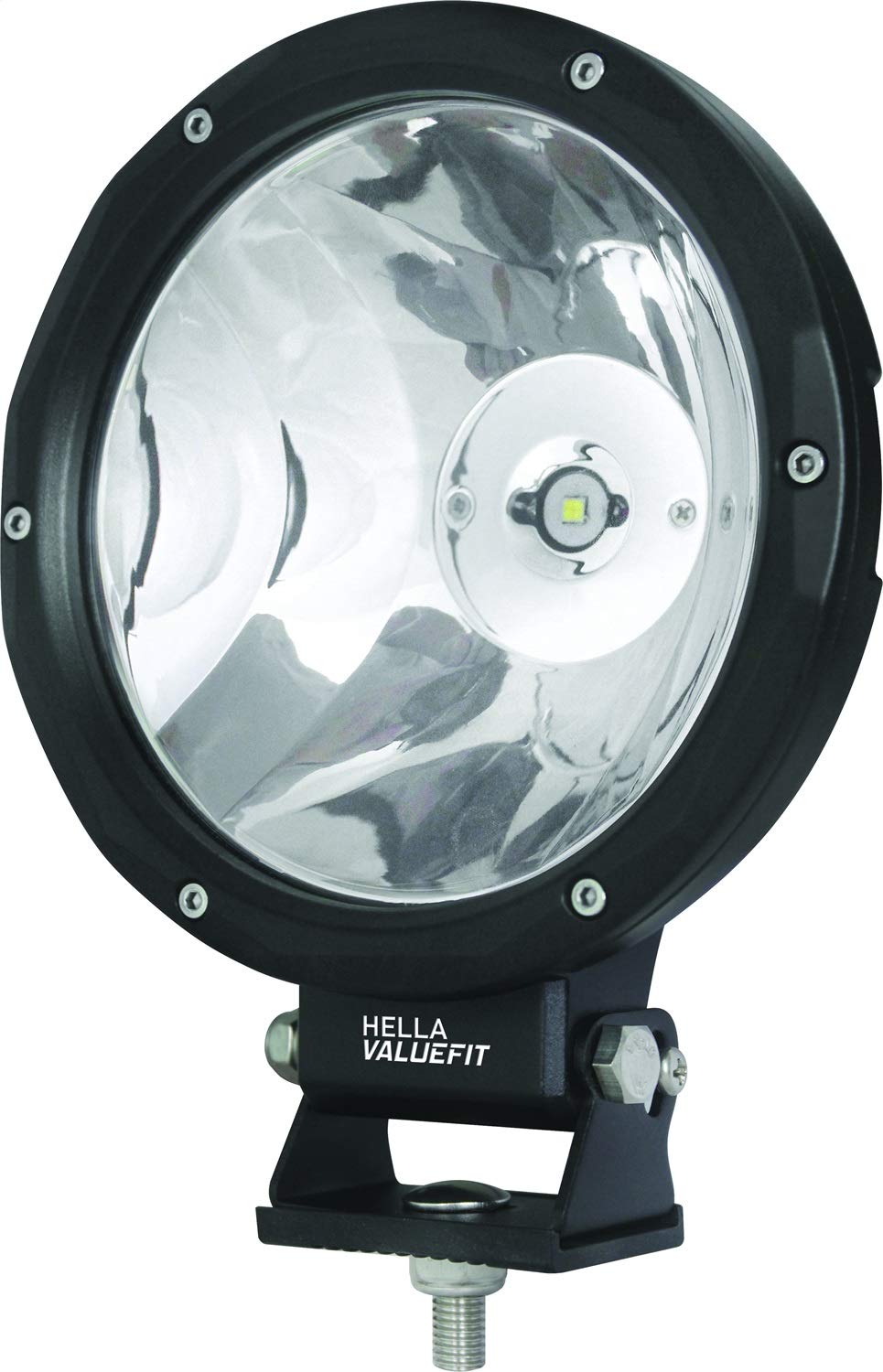 357200001 Hella ValueFit 7" Driving Beam Light, Black & Silver
