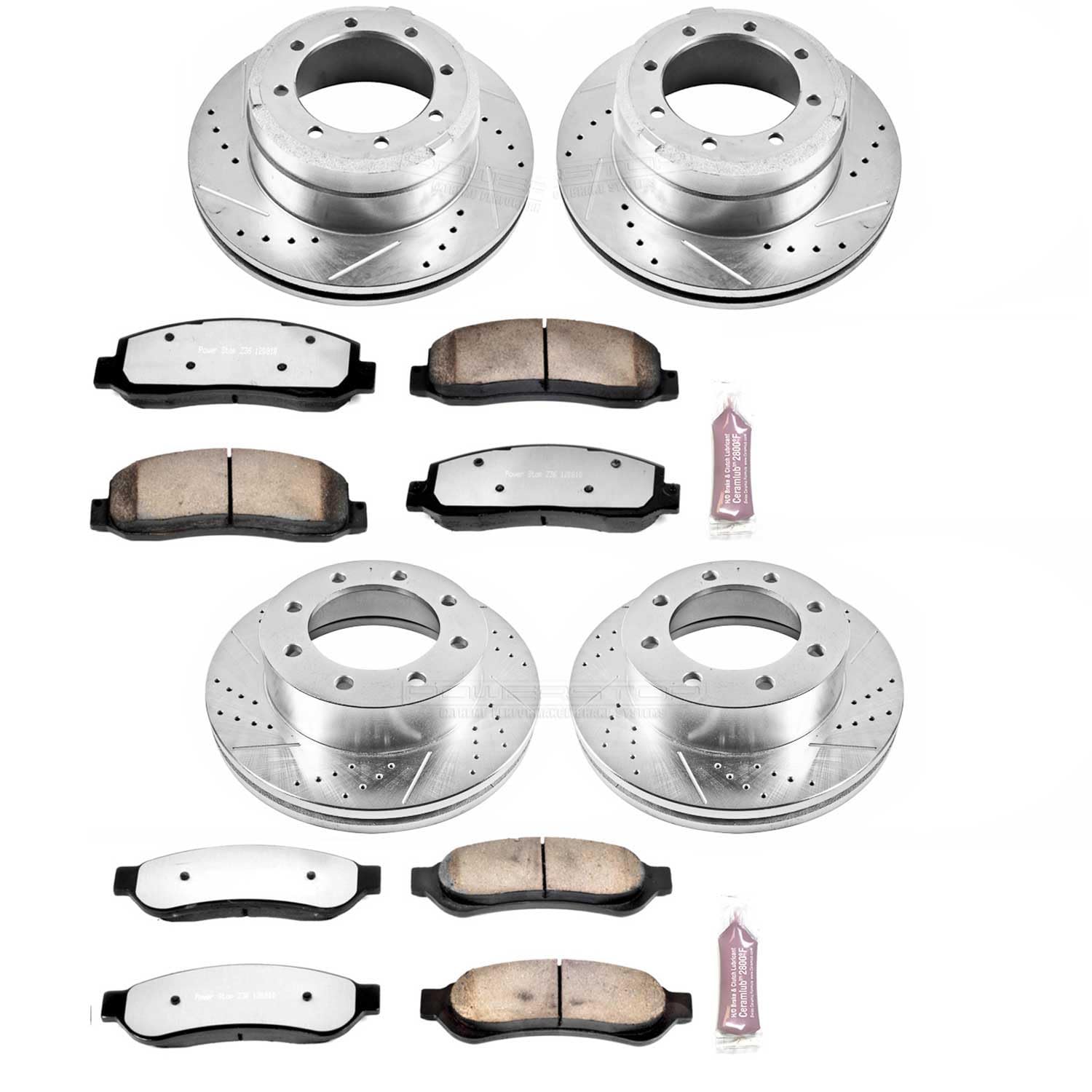 Power Stop Z36 Truck & Tow Brake Kit K4033-36, Carbon Fiber Ceramic Brake Pads and Drilled/Slotted Brake Rotors