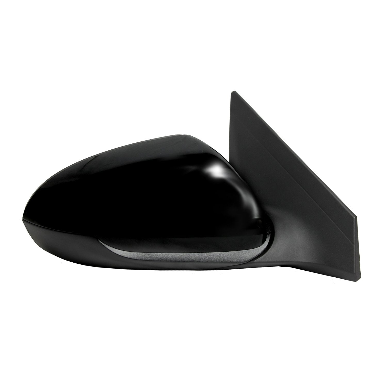 Fit System Side Mirror Passenger for Hyundai Elantra Sedan, US Built, Textured Black w/PTM Cover, Foldaway, w/o spot Mirror, Power