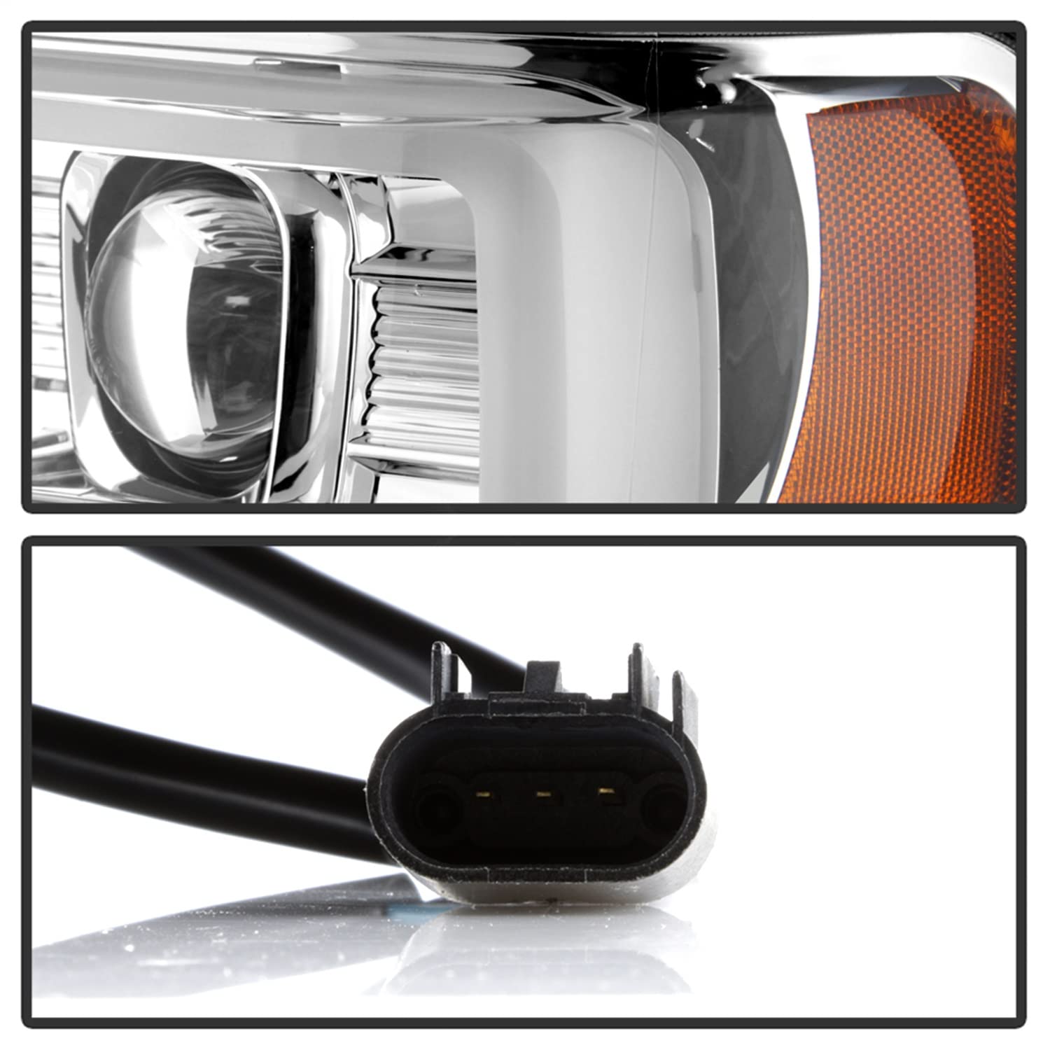 Projector Headlight Spyder Platinum (PRO-YD-FS08PL-SBLB-C)