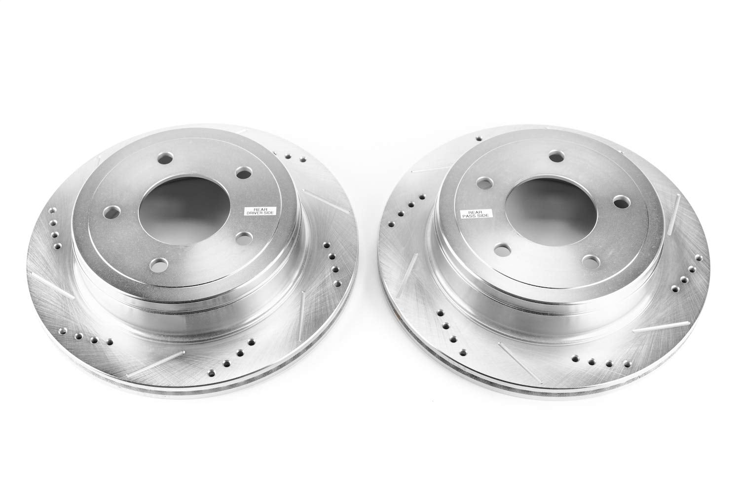 Power Stop AR85112XPR Rear Drilled and Slotted Brake Rotor Pair For Ford E-150 2004-2006, Ford E-150 Club Wagon 2004-2005 [Model Specific]