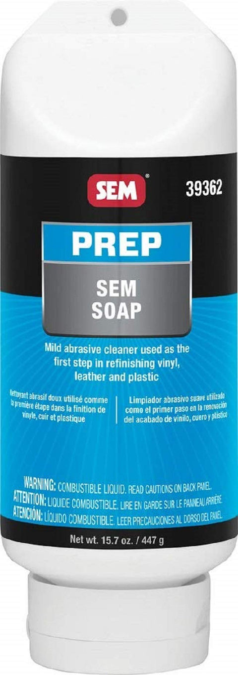 SEM Prep Soap for Automotive Refinishing Vinyl, Plastic and Leather Materials, 15 oz 39362