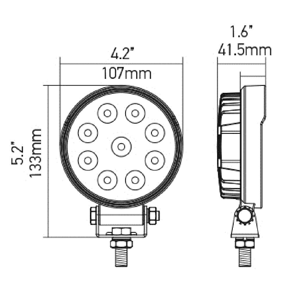 5 Round HELLAVALUEFIT 1.0 LED Close Range Worklight, Black
