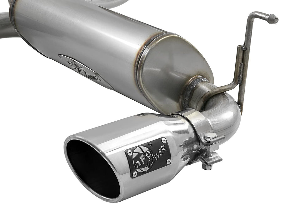 Rebel Series aFe Power 49-48096-P 3 IN to 2-1/2 IN 409 Stainless Steel Cat-Back Exhaust w/Polished Tip, fits Jeep Wrangler (JL) 18-21 L4-2.0L (t)