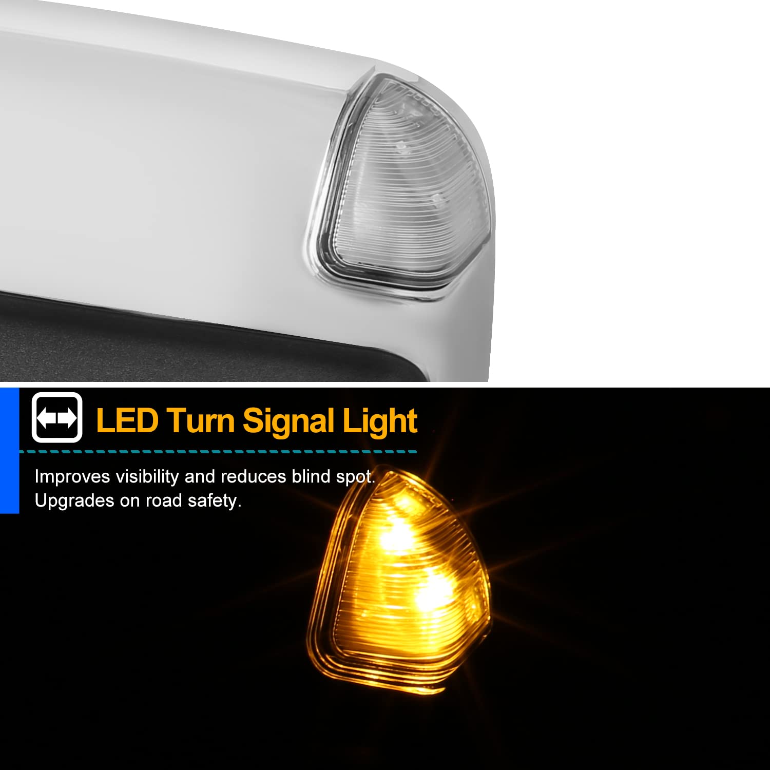 Spec-D Tuning Auto Fold Power Heated Tow Mirrors+LED Puddle Lamps+Turn Signal Compatible with Dodge Ram 1500 2009-2012