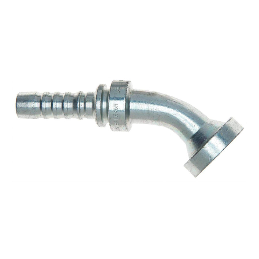 GlobalSpiral Couplings Gates 16GS-16FLH45M, Code 62 O-Ring Flange Heavy, Zinc Plated Carbon Steel, 5.79", 45° Bent Tube, 1" ID