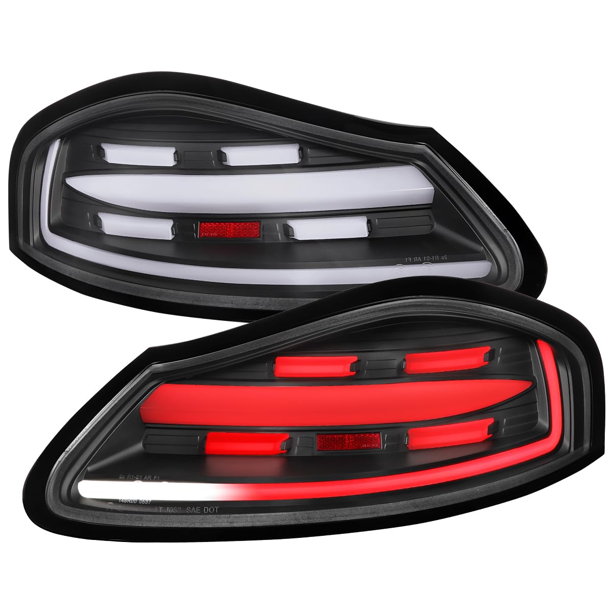 Full LED Black Sequential Tail Lights SPEC-D TUNING Compatible with 1997-2004 Porsche Boxster (986), Left + Right Pair Assembly