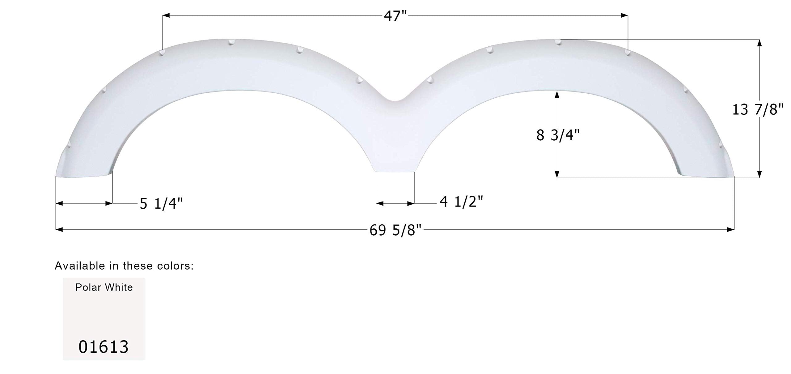 Fender Skirt ICON, Tandem, Heartland, FS761, Polar White