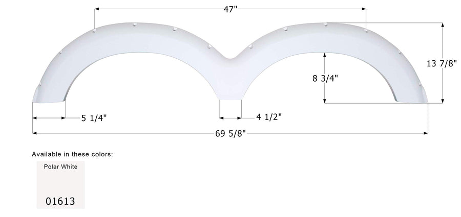 Fender Skirt ICON, Tandem, Heartland, FS761, Polar White