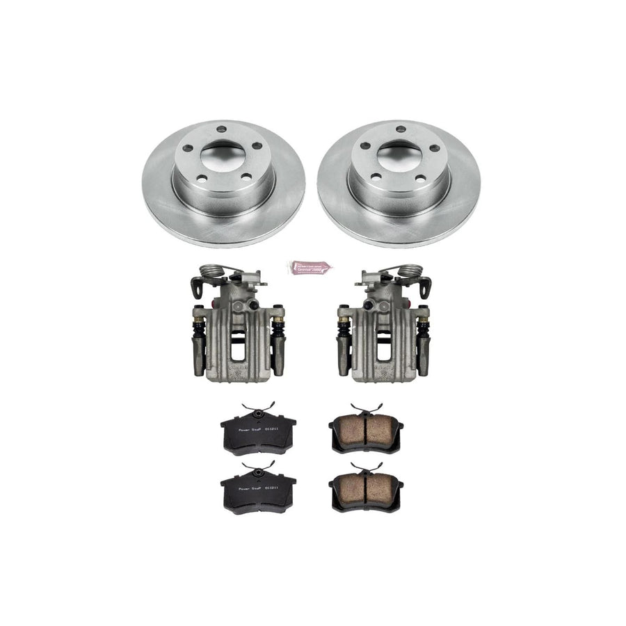 Power Stop KCOE941 Replacement Autospeciality Rear Caliper Kit- OE Rotors, Ceramic Brake Pads, Calipers For Audi A6 Quattro 1998-2004 [Model Specific]