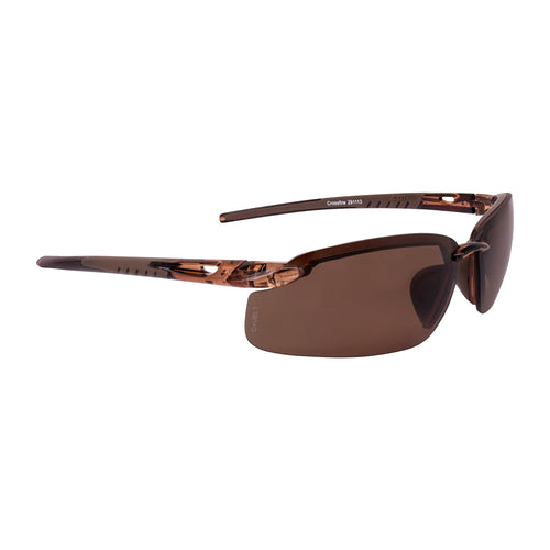 Eyewear Crossfire 291113 Es5 Polarized Safety Glasses with High Definition Brown Polarized Lens and Crystal Brown Frame