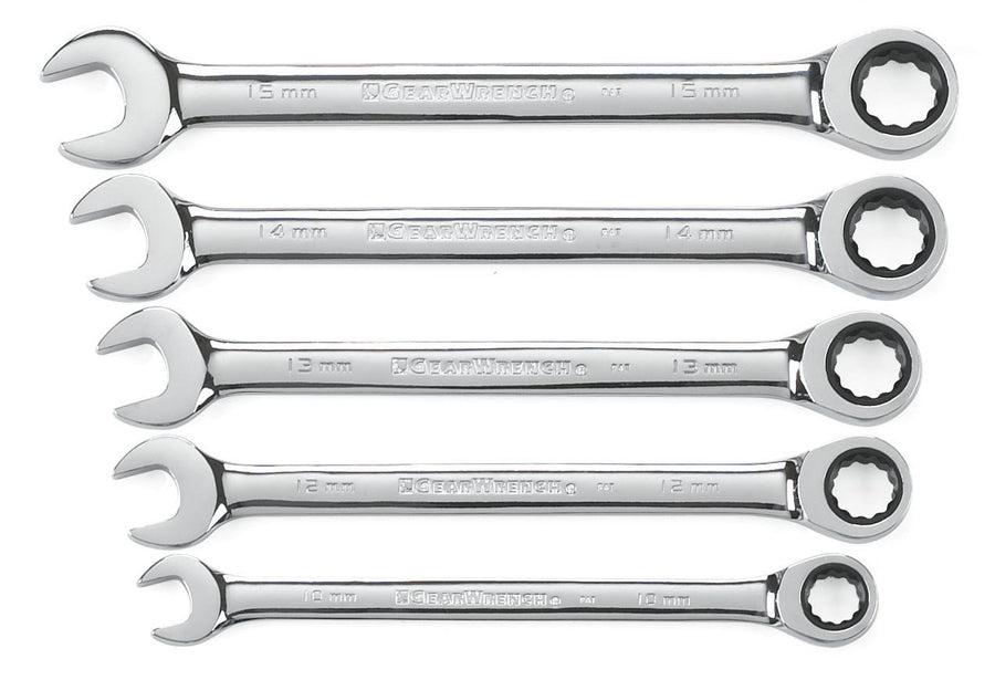 Ratcheting GEARWRENCH Combination Metric Wrench Set 5 Pc. 12 Point - 93004D
