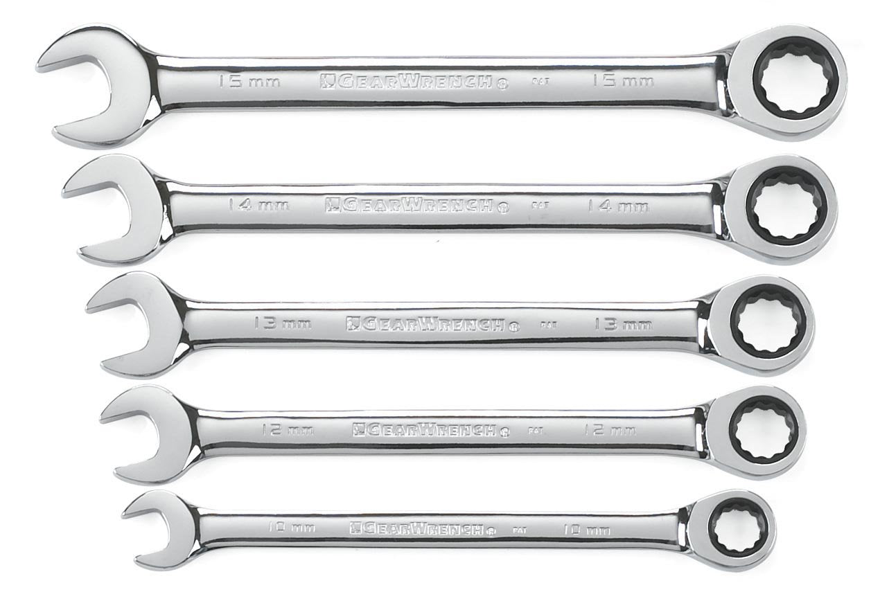 Ratcheting GEARWRENCH Combination Metric Wrench Set 5 Pc. 12 Point - 93004D