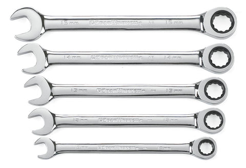 Ratcheting GEARWRENCH Combination Metric Wrench Set 5 Pc. 12 Point - 93004D