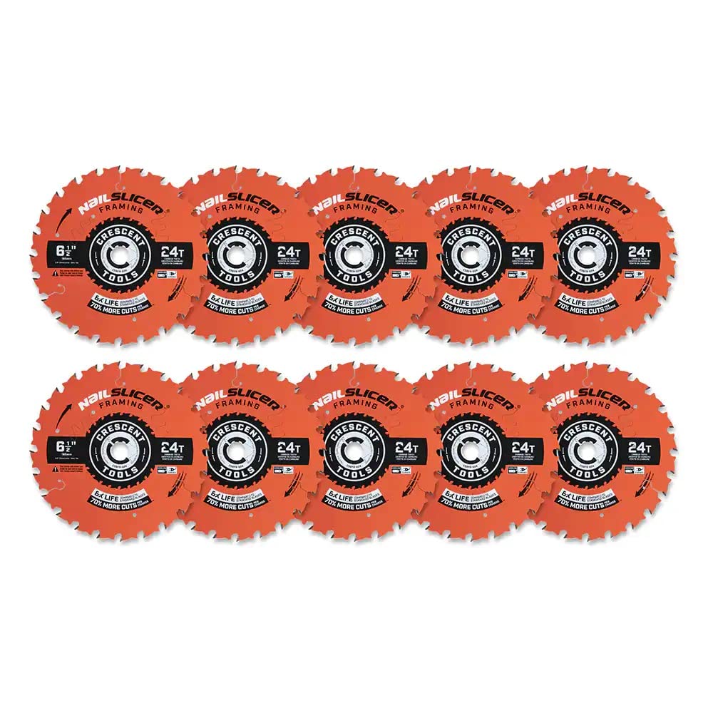 CSBFR-724-10 Crescent Industrial Products Nail Slicer 7-1/4" 24 Tooth Framing Blade - 10 Pack of Blades