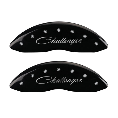 Dodge Caliper Covers MGP Caliper Covers 12088Sclrbk: Black, Challenger (Cursive) / Rt 4 Pack