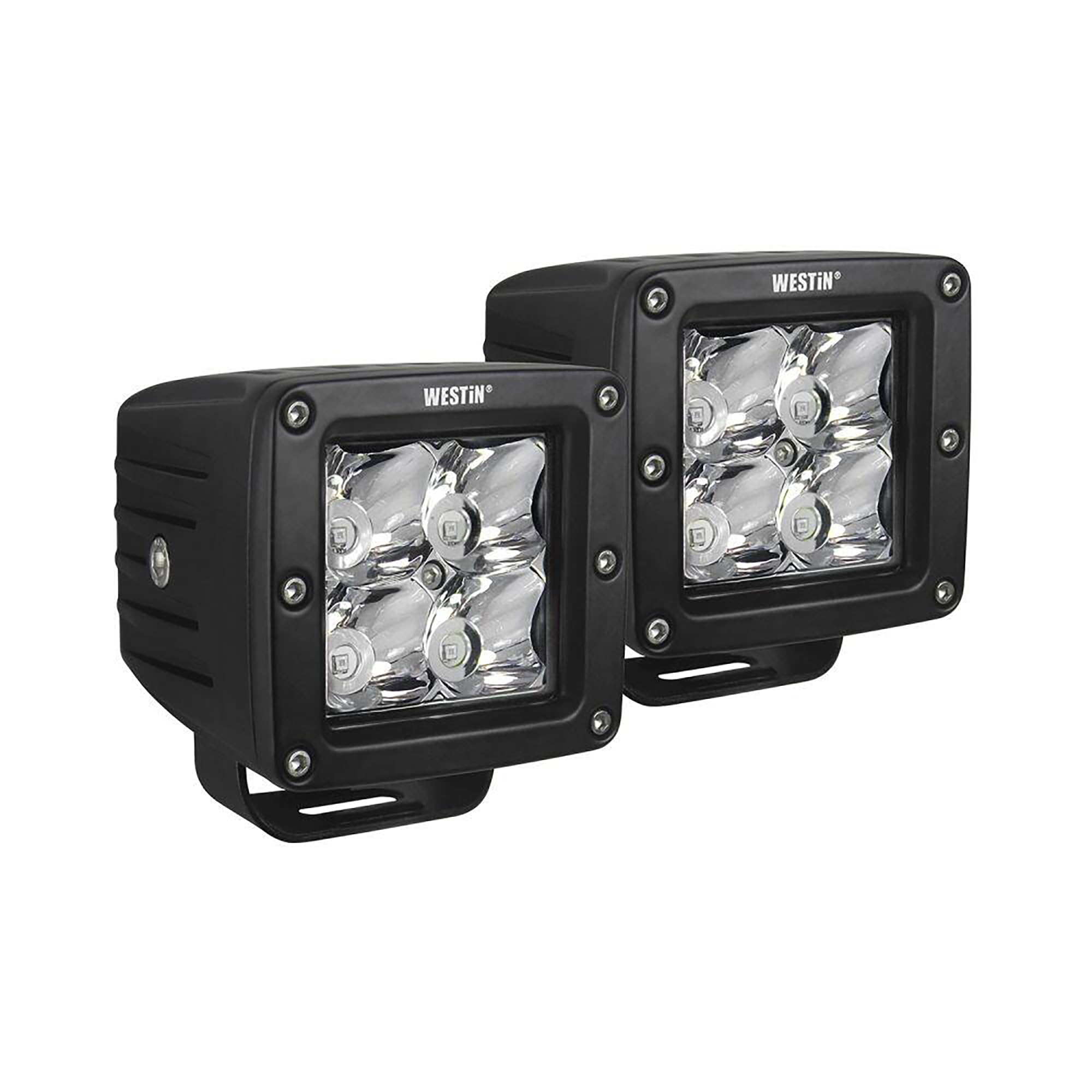 HyperQ LED Westin 09-12200B-PR Auxiliary Lights Flood Beam 3.2x3 in. 5W (Set of 2)