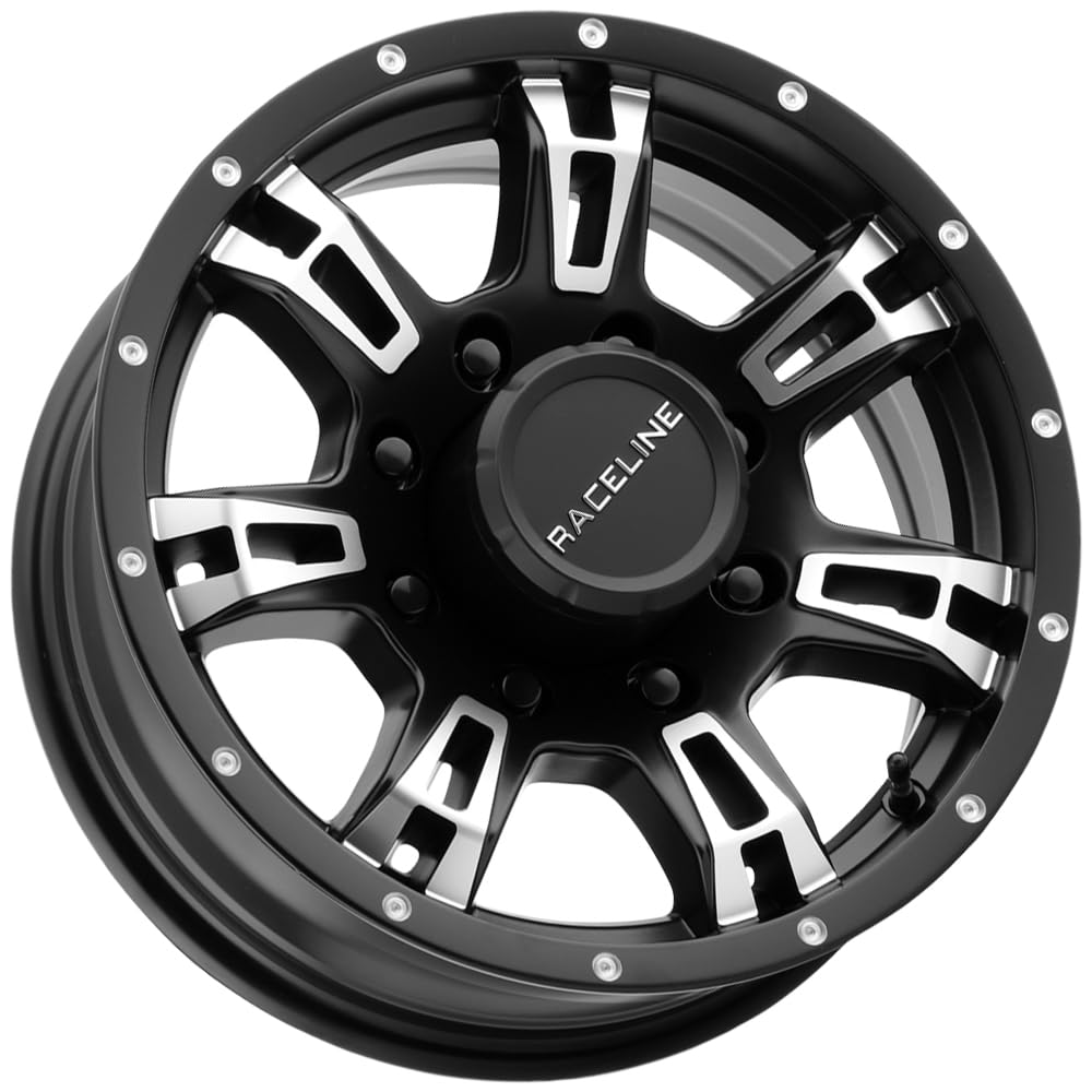Raceline 840 Wheels Arsenal Satin Black Machined Face Trailer Wheel (16 x 6. inches /8 x 165 mm, 0 mm Offset)