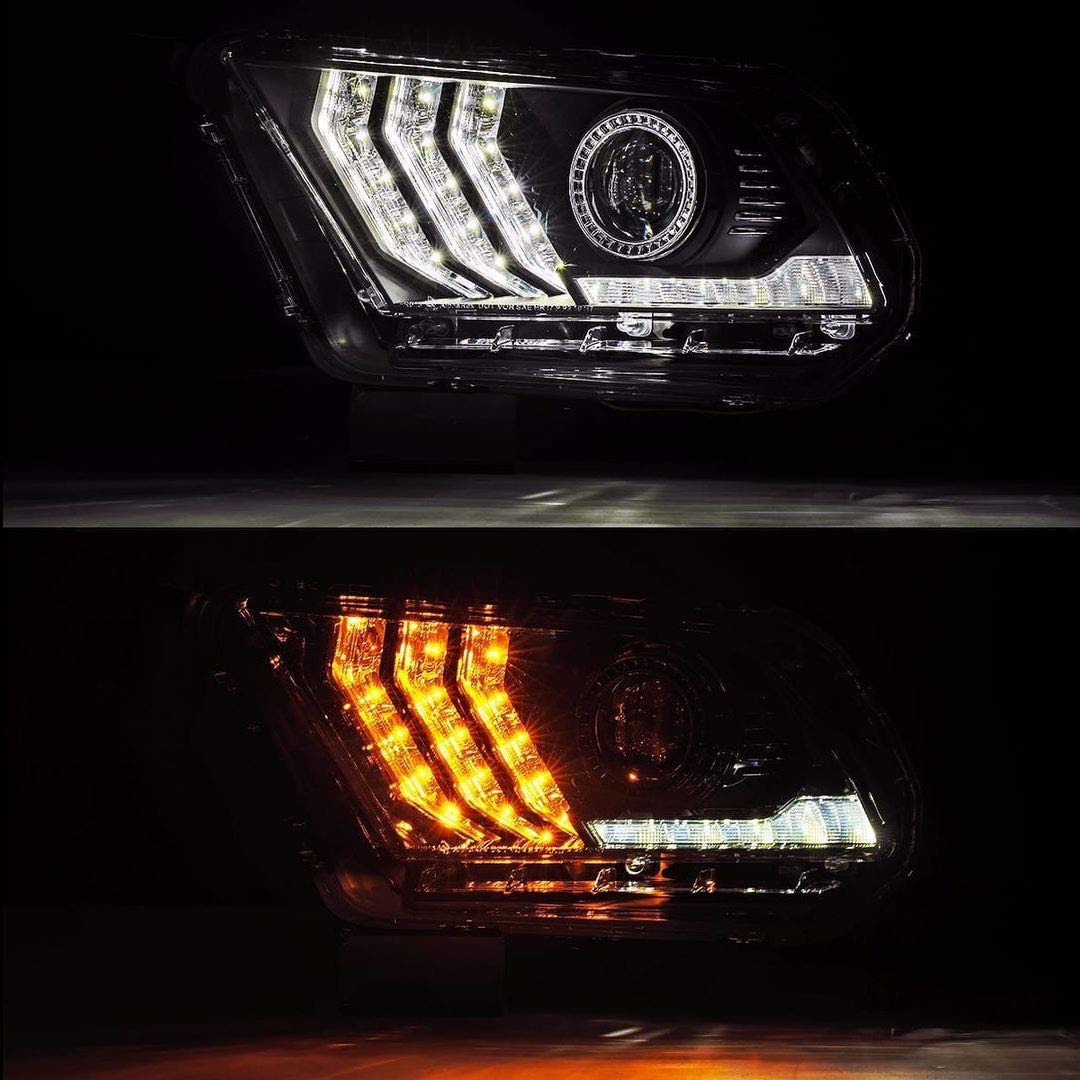 880115 AlphaRex USA LUXX Series LED Projector Headlights fits Ford Mustang