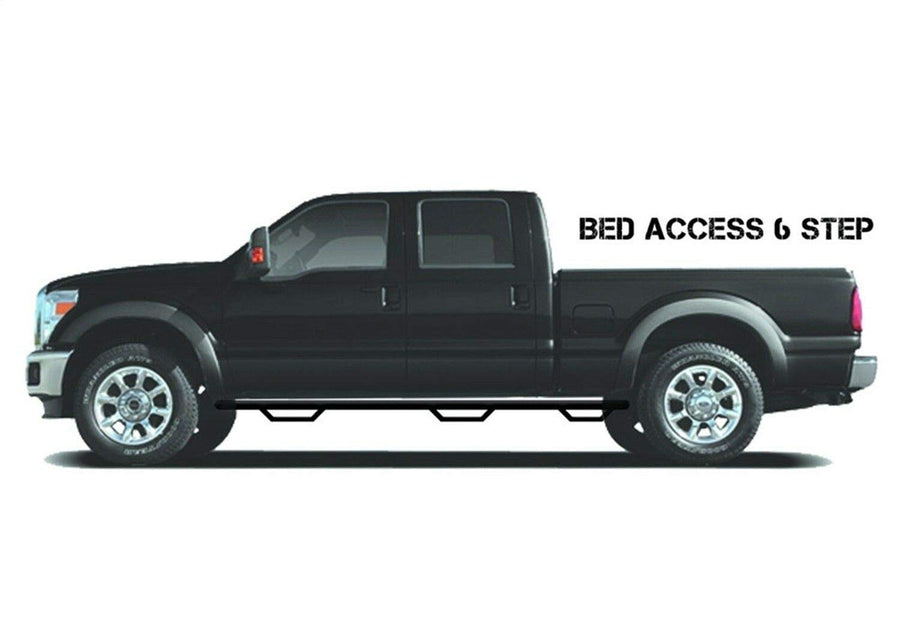 Nerf Steps RealTruck for Ford F-250/F-350 | Wheel-to-Wheel w/ Bed Access, Heavy Duty Steel, Textured Black | F17114CC-6-TX | Fits 2017 - 2025 Ford F250 / F350 / F450 Superduty Crew Cab