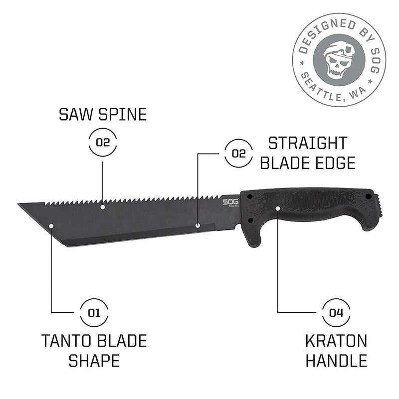 10 in. SOGfari Machete, Kraton, Tanto Plain