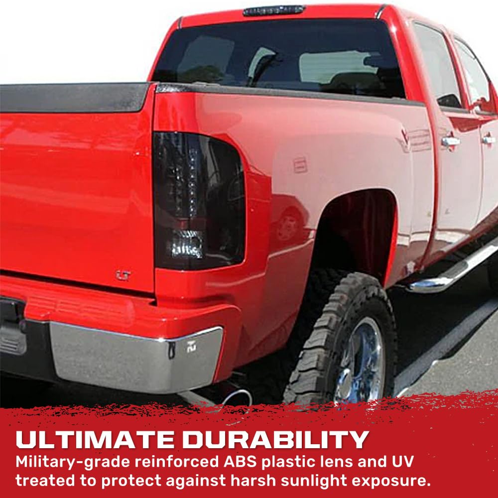 RECON - Fits 07-14 Chevy Silverado (Dually) & GMC Sierra (Dually) Ultra Bright LED Tail Lights (SMOKED LENS) Fits 07-13 Chevy Silverado (Single Wheels)