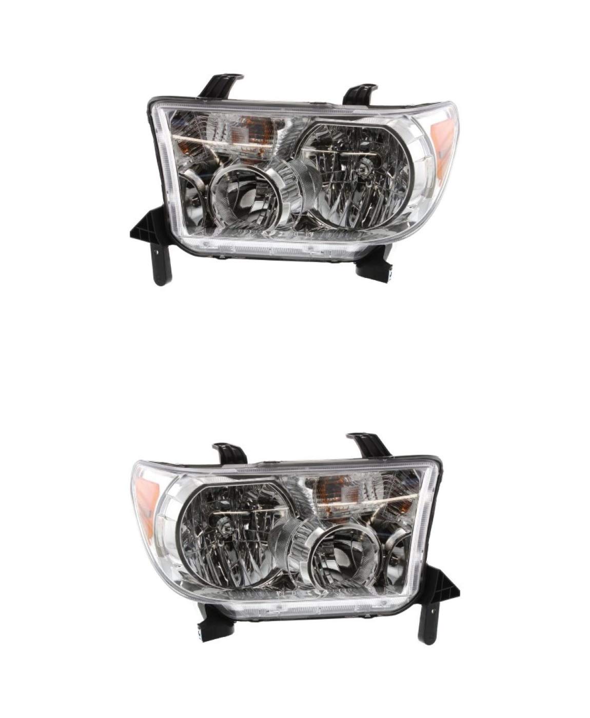 Headlight Assembly - Compatible/Replacement Eagle Eye for 07-13 Toyota Tundra, 08-17 Sequoia - Without Level Adjuster, Both Pair Left Driver Right Passenger - 811100C051, 811500C051