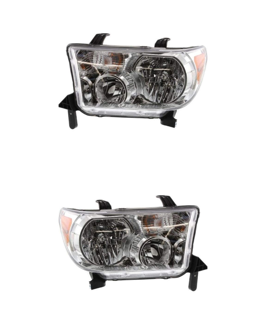 Headlight Assembly - Compatible/Replacement Eagle Eye for 07-13 Toyota Tundra, 08-17 Sequoia - Without Level Adjuster, Both Pair Left Driver Right Passenger - 811100C051, 811500C051