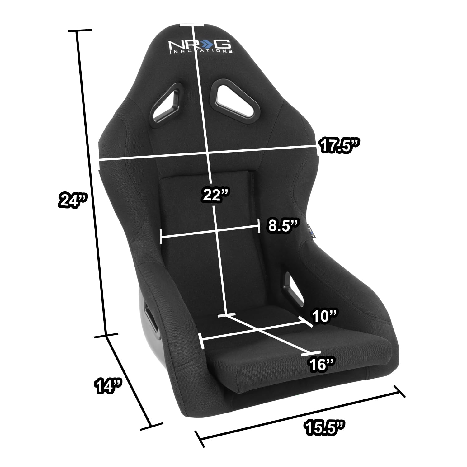 NRG Innovations FRP-MINI-BK NRG-FRP Bucket Seat Mini version with Fiber Glass