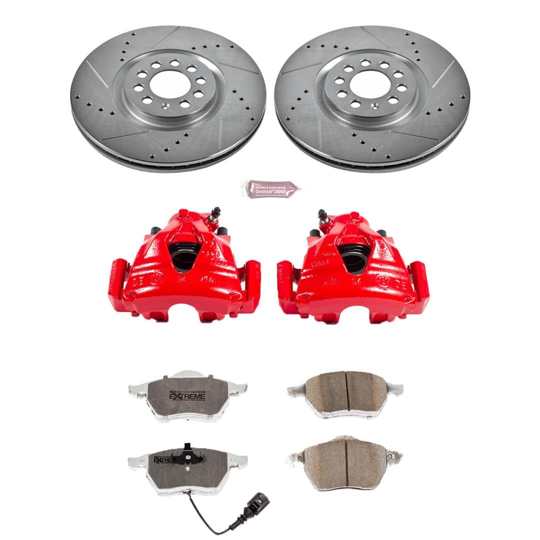 Power Stop Z26 KC914A-26 Front Street Warrior Brake Kit Audi Volkswagen For Audi TT 2000-2006, Audi TT Quattro 2000-2006, Volkswagen Jetta 2005 [Model Specific]