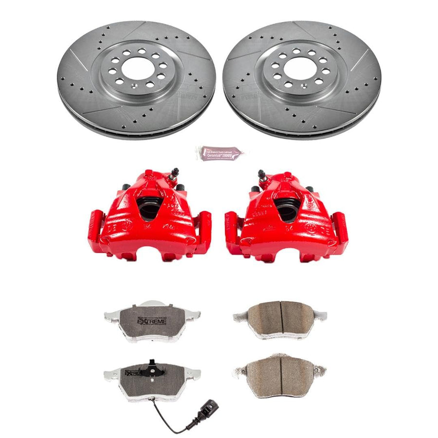 Power Stop Z26 KC914A-26 Front Street Warrior Brake Kit Audi Volkswagen For Audi TT 2000-2006, Audi TT Quattro 2000-2006, Volkswagen Jetta 2005 [Model Specific]