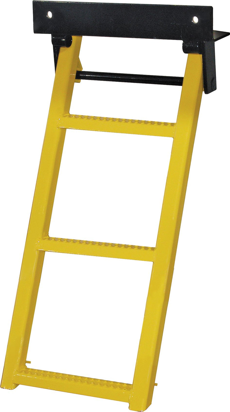 3-Rung Buyers Products RS3Y Retractable Truck Step, 17.38 x 35 Inch, Yellow Powder-Coated, Non-Slip Treads, 14 Inch Bolt Center, 500 lb Capacity, Easy Install, Durable Steel for Trucks & Trailers