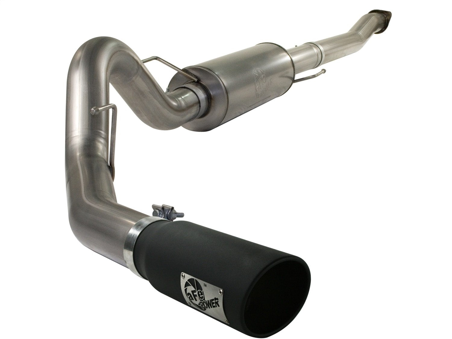 MACH Force XP aFe 49-43041-B 4" Cat-Back Exhaust System with Black 6" Tip for 2011-2013 Ford F-150 EcoBoost V6-3.5L (TT)