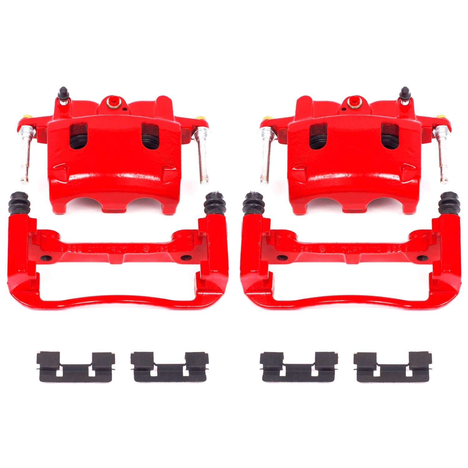Power Stop S2982 Front Pair of High-Temp Red Powder Coated Calipers